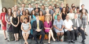 US Ambassador, Brent Hardt along with the Peace Corps Volunteers. [iNews' Photo]