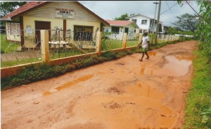 The road in front of the Nursery School