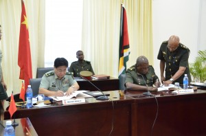 GDF Chief-of-Staff Brigadier Mark Phillips and Major General Kong Li of the People’s Liberation Army, recently signed a multi - million dollar military-aid package