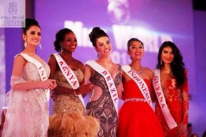 Miss World Guyana, Rafieya Husain and other contestants at the Miss World 2014 Pageant. 