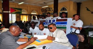 URP submitting its Lists of Candidates to GECOM