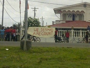 A few residents of region 5 during their protest action