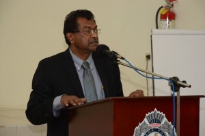 Vice President and Minister of Public Security, Khemraj Ramjattan during the launch of the Suicide Prevention Hotline. [iNews' Photo]