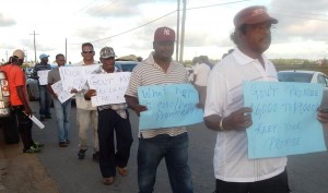 Some of the residents during the protest.
