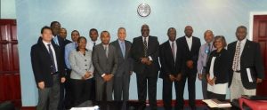 Representatives from Cheddi Jagan International Airport; Caribbean Airlines; the Guyana Civil Aviation Authority; and the Trinidad and Tobago Civil Aviation Authority following the meeting today