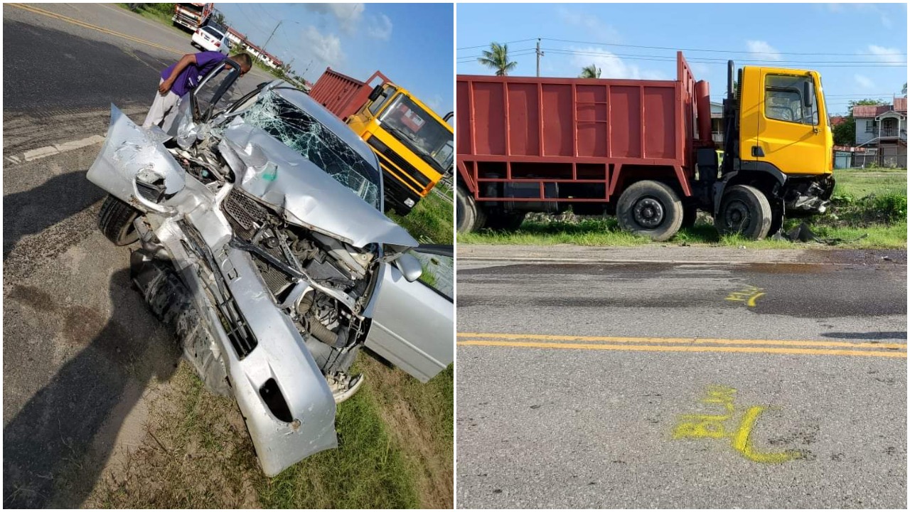 5 Injured After Car Crashes Into Parked Lorry - INews Guyana