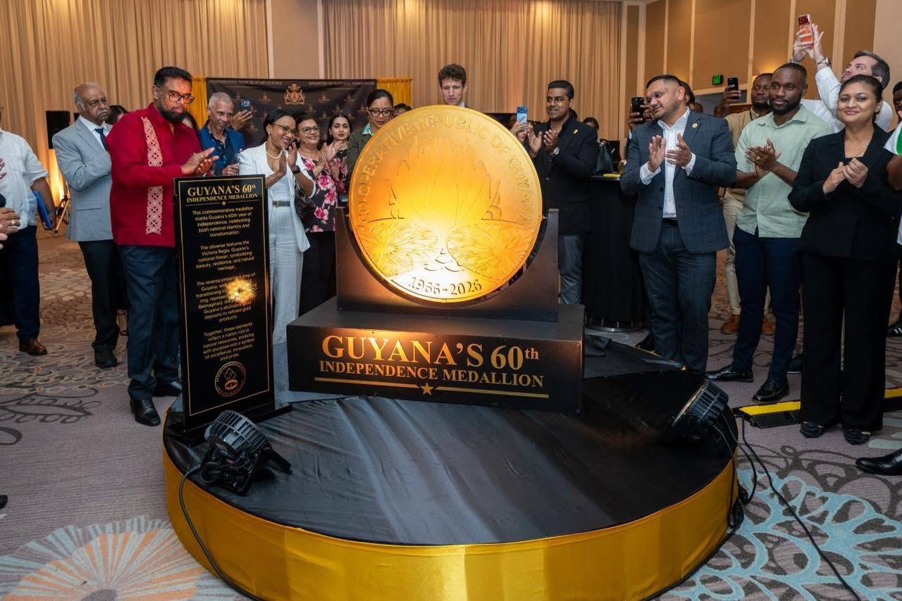 Guyana’s first-ever locally minted Independence gold medallion unveiled as govt launches “Eldorado Reimagined”