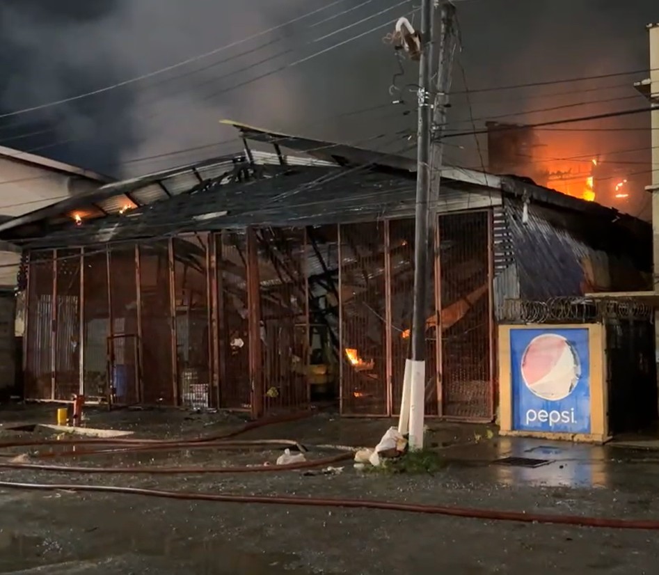 Fire razes Demerara Shipping workshop on Water Street