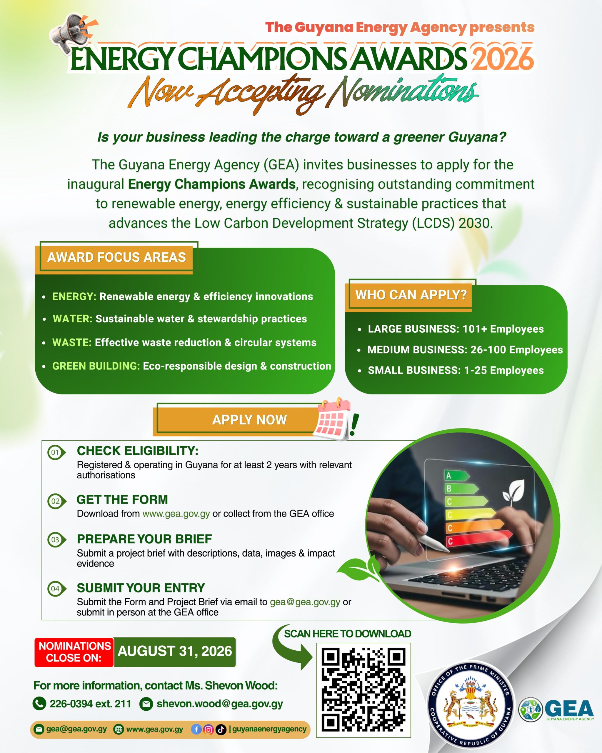 GEA launches inaugural Energy Champions Awards, opens nominations for businesses adopting sustainable energy practices – INews Guyana GEA launches inaugural Energy Champions Awards, opens nominations for businesses adopting sustainable energy practices – INews Guyana